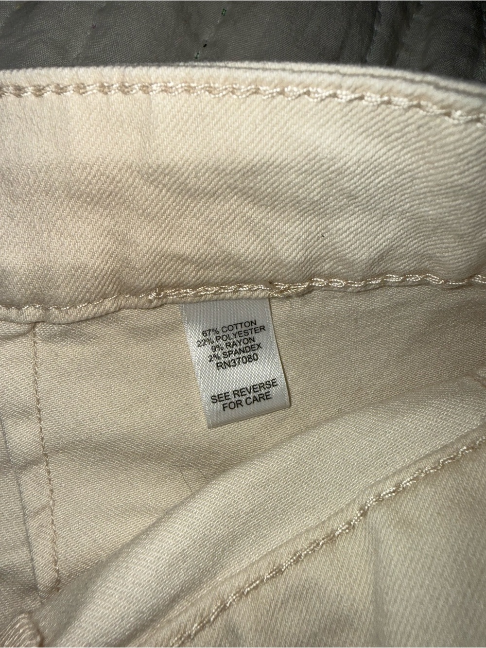 Cream Button-Fly High-Rise Jeans - Picture 5 of 5